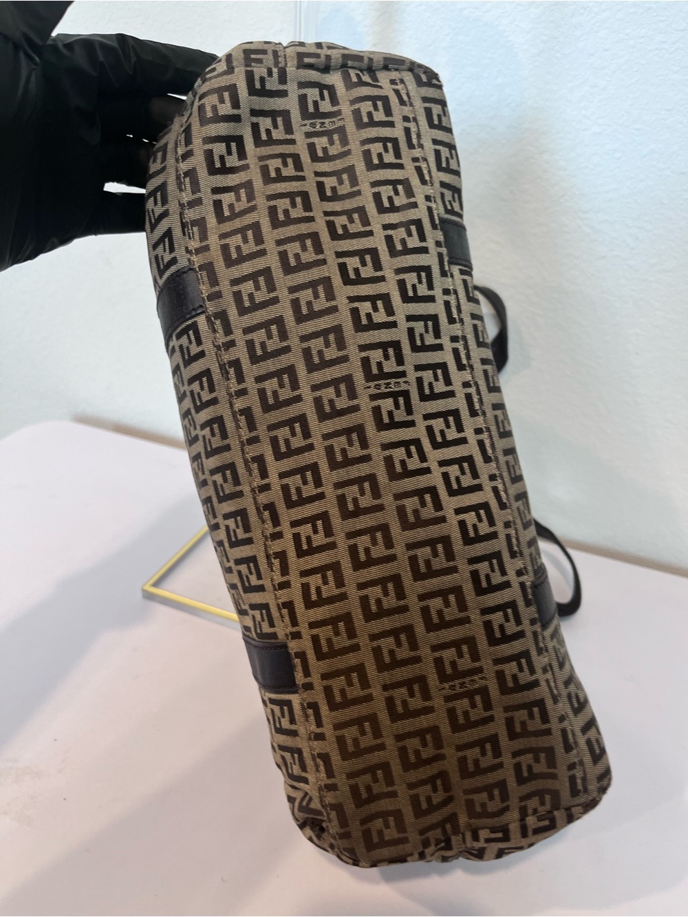 FENDI ZUCCHINO MONOGRAM CANVAS HANDBAG - Picture 9 of 12